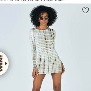 Princess polly joani tie dye dress green